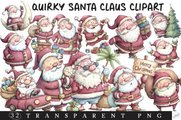 Download Quirky Santa Claus Clipart - Santa Collection