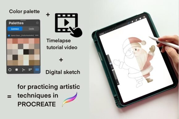 Download Watercolor Santa Claus,palette, Tutorial - Santa Collection