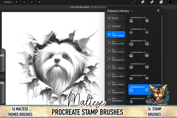 Download Maltese Procreate Brush Stamps - Brush stamps Collection