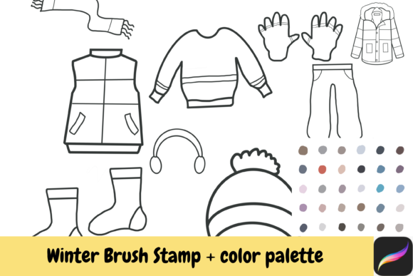 Download Winter Procreate Brush Stamps Color Ipad - Brush stamps Collection