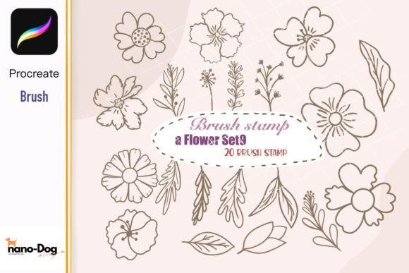 Download Flower Brush Stamps, Procreate Brush - Brush stamps Collection