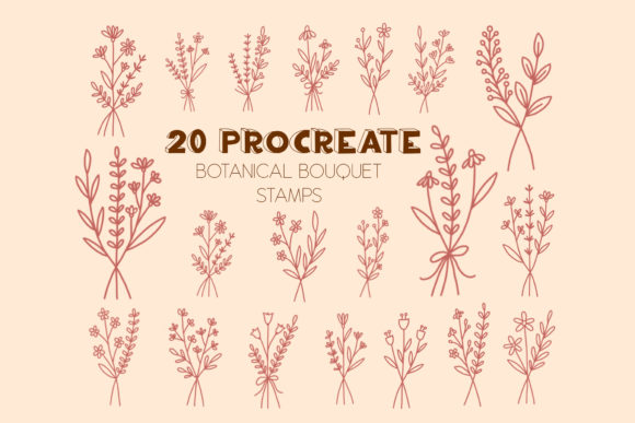 Download 20 Botanical Procreate Brush Stamps - Brush stamps Collection
