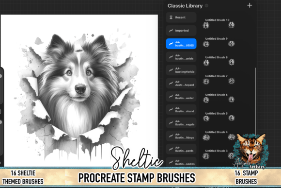 Download Sheltie Procreate Brush Stamps - Brush stamps Collection