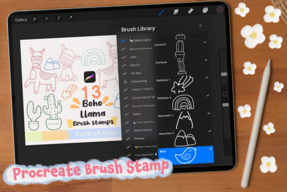 Download Procreate Brush Stamps Cute Llama Cactus - Brush stamps Collection