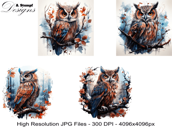 Download Owl in Winter Forest Illustration - Forest illustration Collection