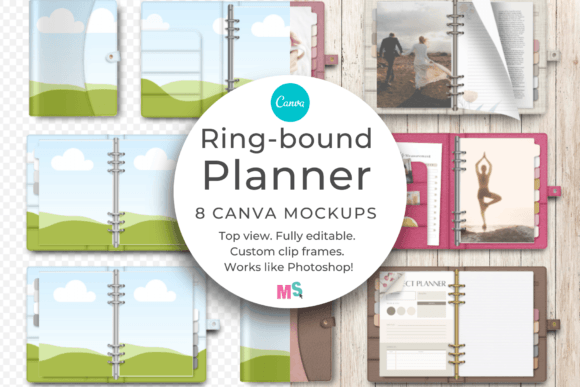 Download Ring-Bound Planner Mockup for Canva - Mockup Collection