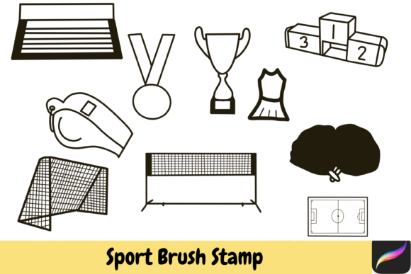 Download Sport Procreate Brush Stamps IPAD - Brush stamps Collection